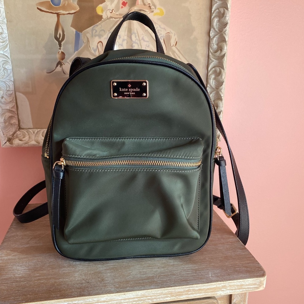 Kate spade army green backpack